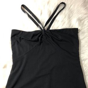 White House black market twist halter top side zip
